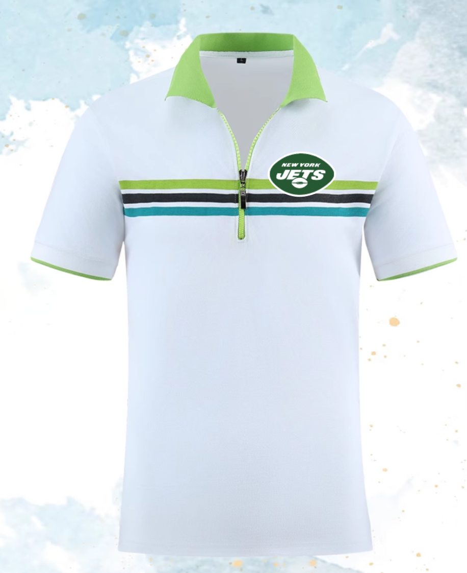 New York Jets white #15 Men 2025 NFL polo T shirt